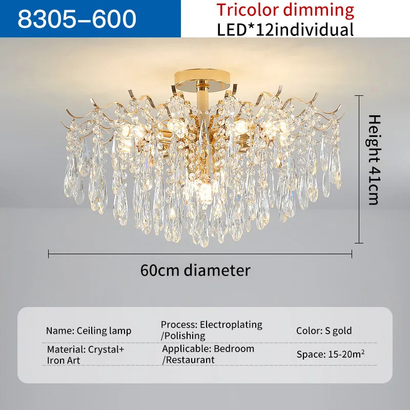 DecorBites™ Crystal Chandelier | Luxury Living Room Light | Creative Elegant Lighting