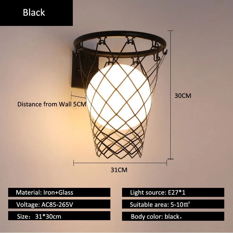 DecorBites™ Basketball Wall Lamp: Nordic Creative, Personalized, Ideal for Various Rooms