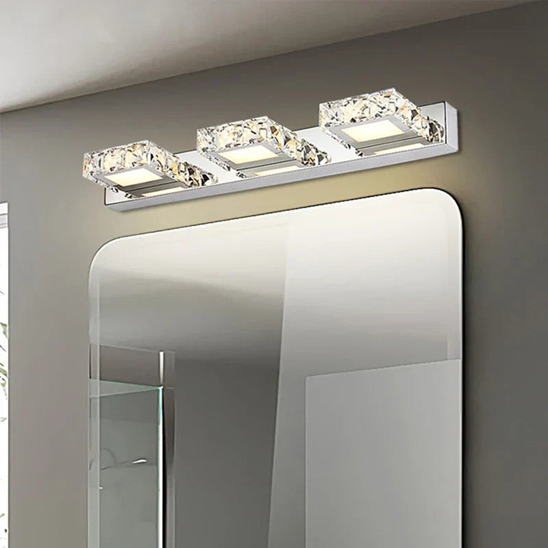 DecorBites™ Crystal LED Mirror Light: Modern Bathroom Wall Sconce Stainless Steel Lighting Fixtures