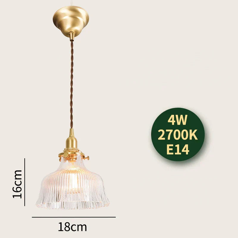 DecorBites™ Glass Lamp LED Pendant Light Fixture with Copper Socket for Nordic Modern Home Decor