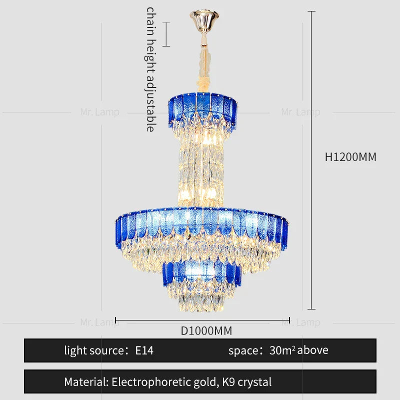 DecorBites™ Crystal Chandelier: Postmodern Multi-layer Luxury for Villa, Hotel Lobby, and Living Room