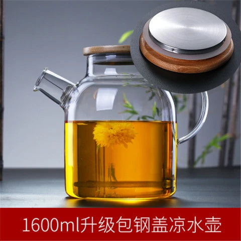 DecorBites™ Glass Teapot Cold Water Jug 1000ml/1600ml