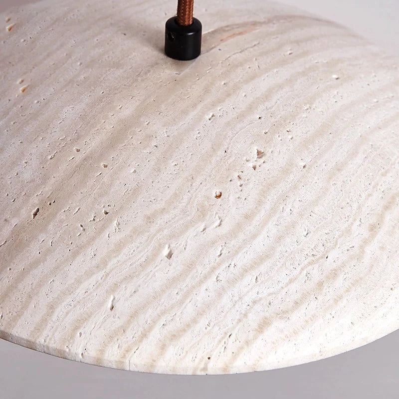 DecorBites™ Cream Stone Wood Chandelier: Danish Style Bedroom Pendant Lamp for Natural Atmosphere