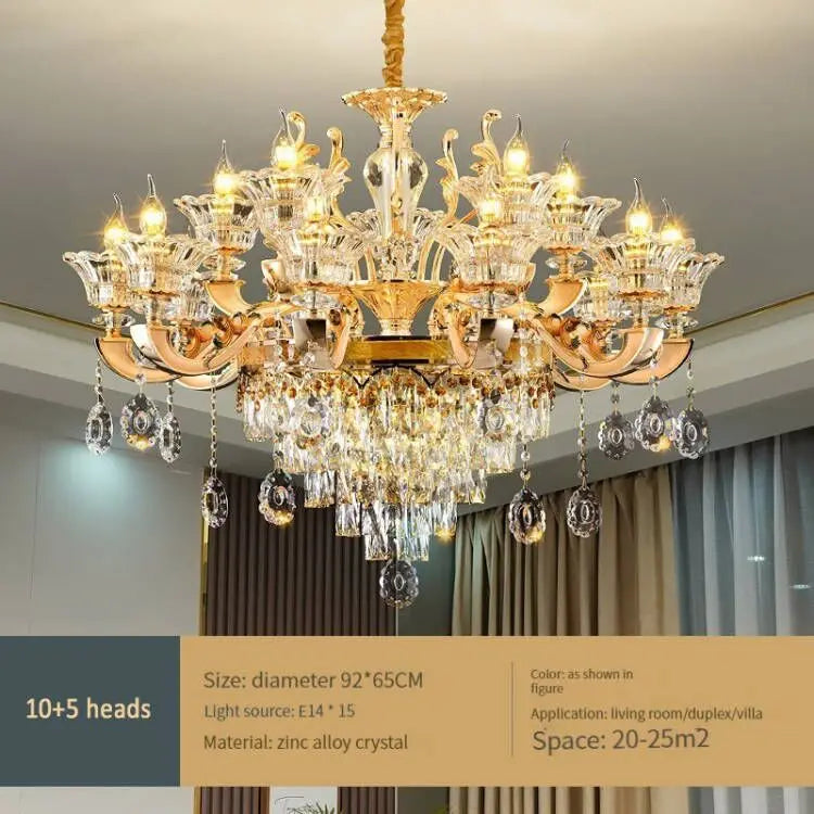DecorBites™ Crystal Chandelier Ceiling Light for Living, Dining, and Bedroom