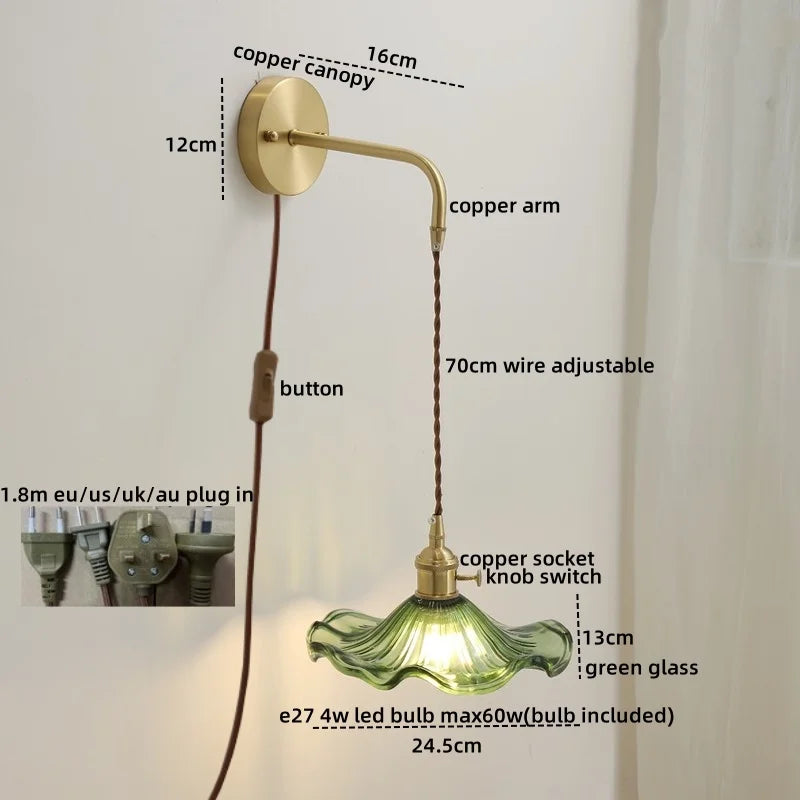 DecorBites™ Gray Glass LED Wall Sconce Lamp for Home Decor, Bedroom, Living Room - Nordic Design