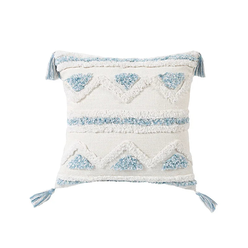 DecorBites™ Blue Geometric Double Cushion Cover for Home & Car Decor