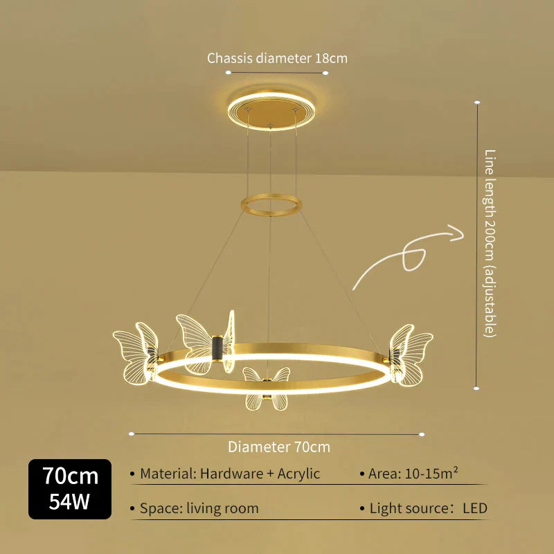 DecorBites™ Butterfly Crystal Chandelier: Modern Nordic Light Luxury for Living Room, Dining Room, Bedroom