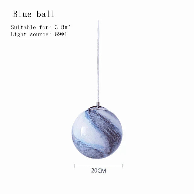 DecorBites™ Astronaut Ball LED Light: Modern Boys Room Decor, Acrylic Planet Earth Pendant