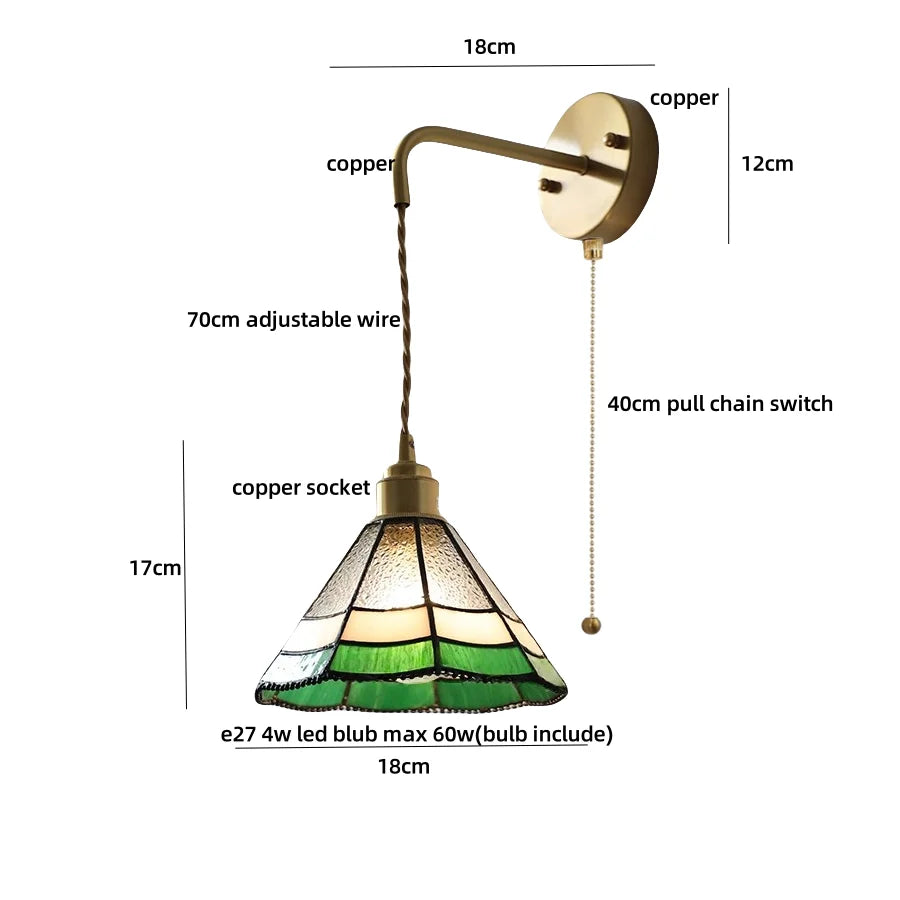 DecorBites™ Ceramic LED Wall Lights with Pull Chain Switch for Restaurant and Bedside