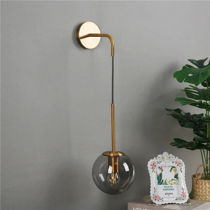 DecorBites™ Glass Ball Wall Lamp: Modern Nordic LED Lighting for Bedroom, Staircase, Outdoor