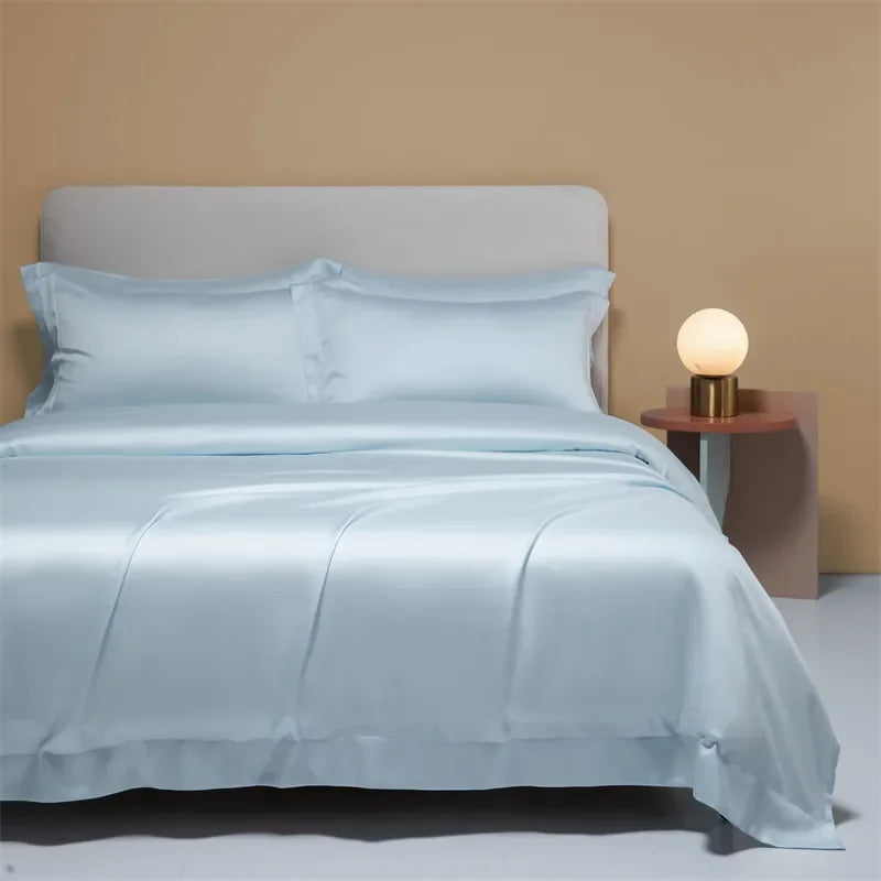 DecorBites™ 120S Natural Fabric Bedding Set Summer Cooling Fitted Sheet Skin Friendly Bedclothes