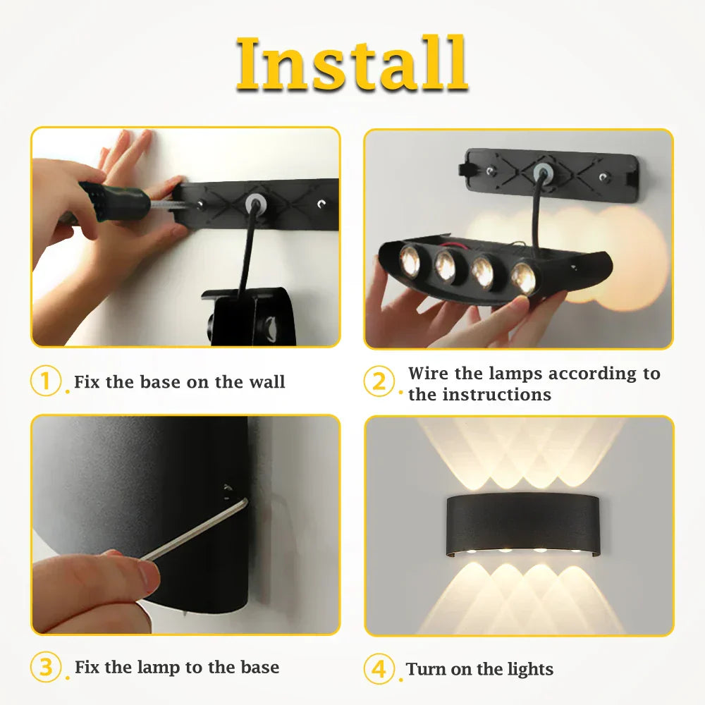 DecorBites™ LED Outdoor Garden Wall Light Waterproof Decor Porch Lamp Fixture