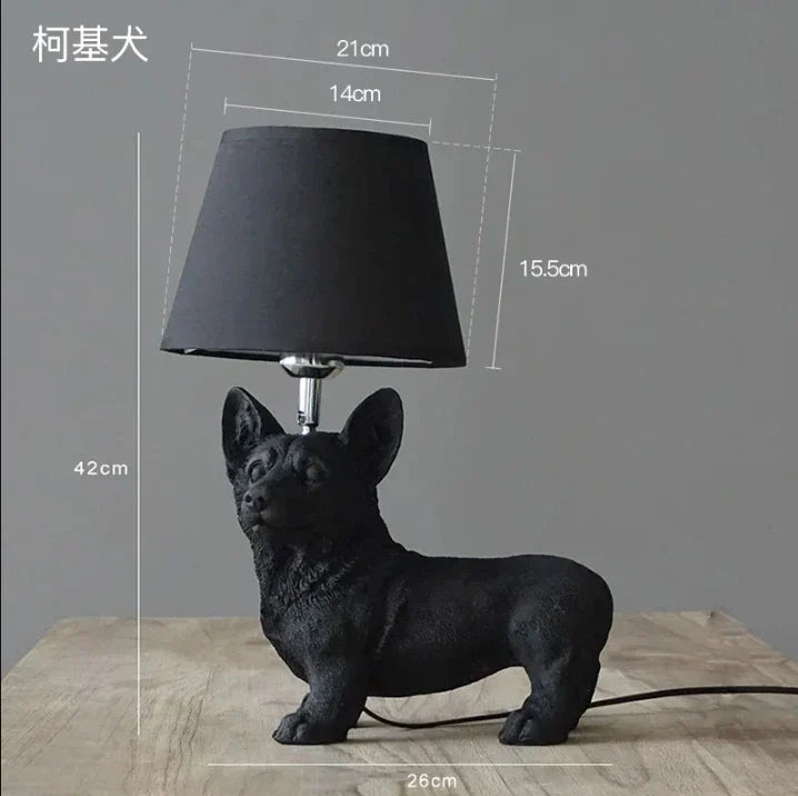 DecorBites™ Black/White Puppy Dogs Table Lamps for Home Decor Lighting