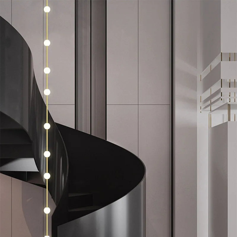 DecorBites™ Linear Glass Art Chandelier | Minimalist Black/Gold | 5/6/7/8 Heads Creative Design