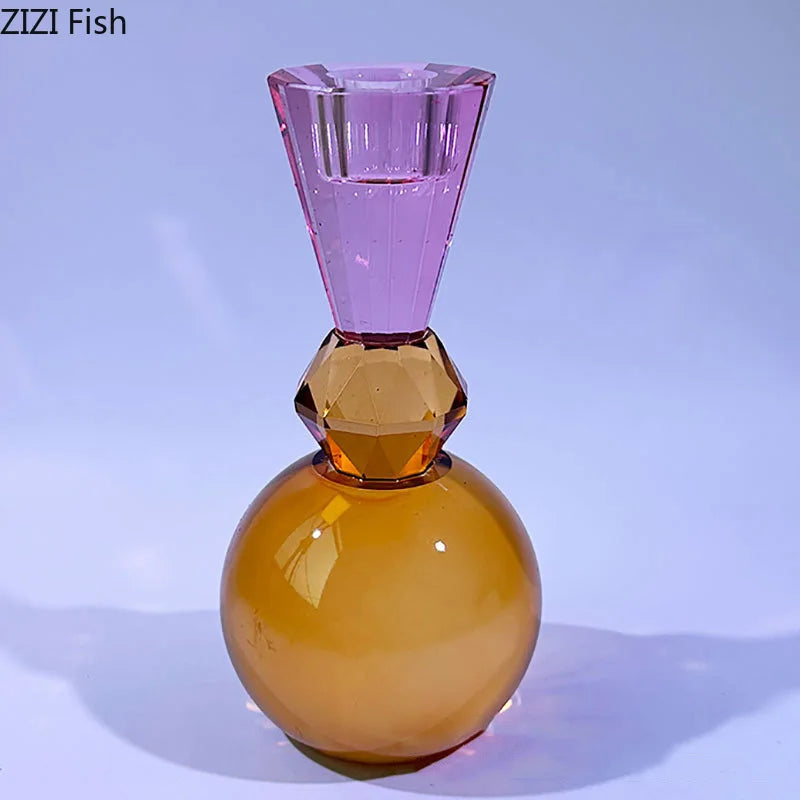 DecorBites™ Crystal Candle Holders: Romantic Candlestick & Wax Melt Burner for Modern Home Decor