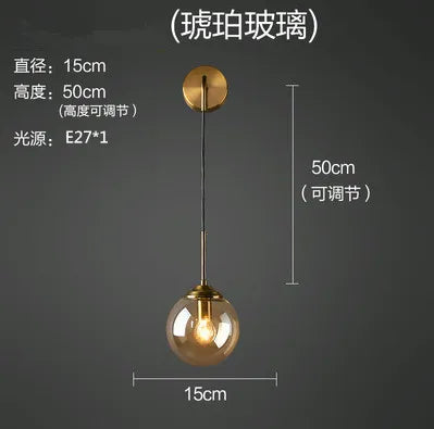 DecorBites™ Glass Ball LED Wall Lamp: Nordic Modern Bathroom Mirror Sconce, Retro Decor Lighting