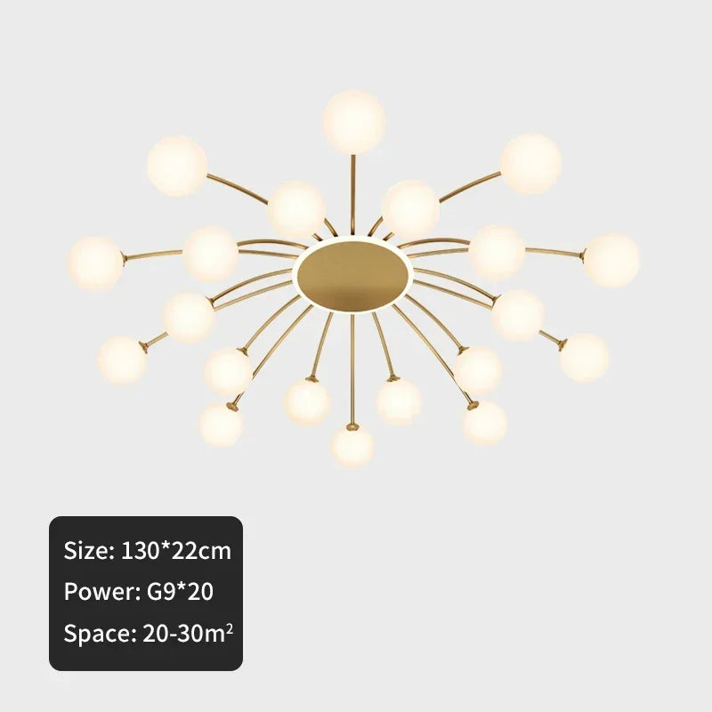 DecorBites™ Ball Glass Ceiling Light in Gold for Living Room, Dining, Bedroom by DecorBites™