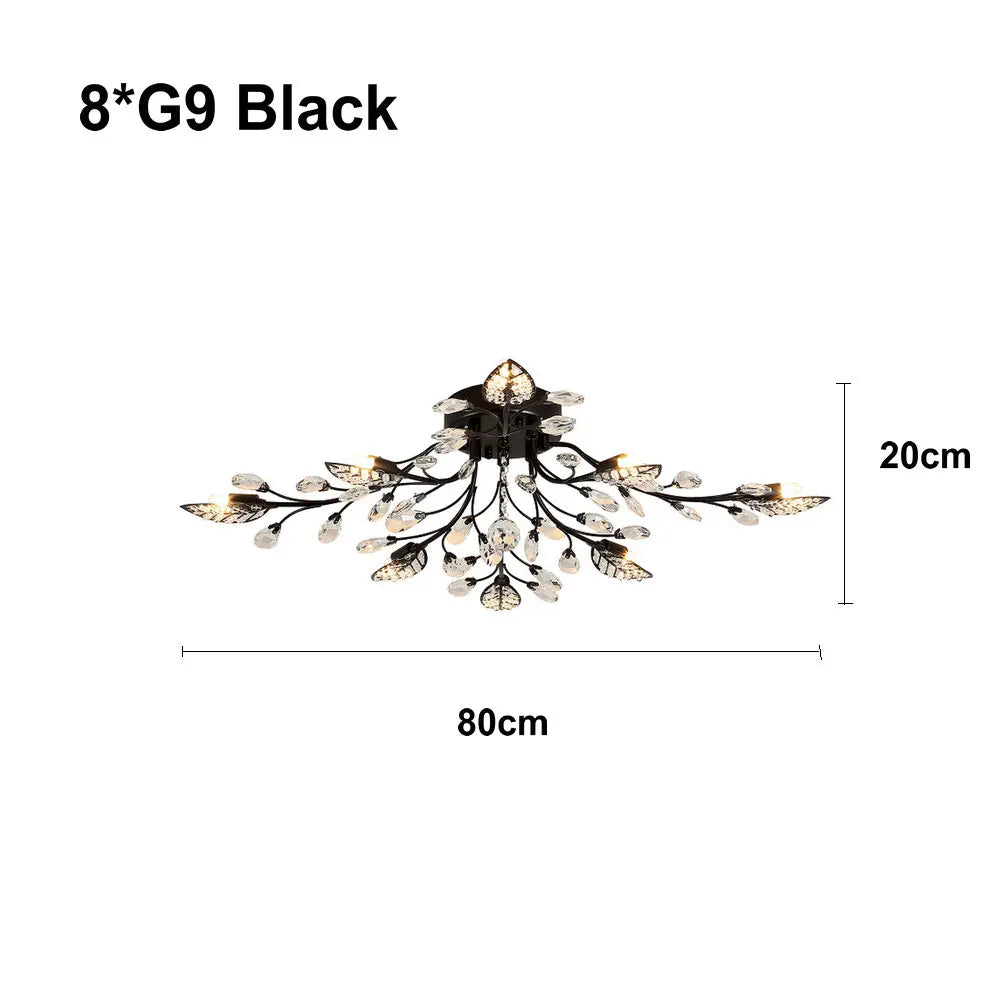 DecorBites™ Crystal Ceiling Chandelier for Living Room Bedroom Kitchen Indoor LED Lighting