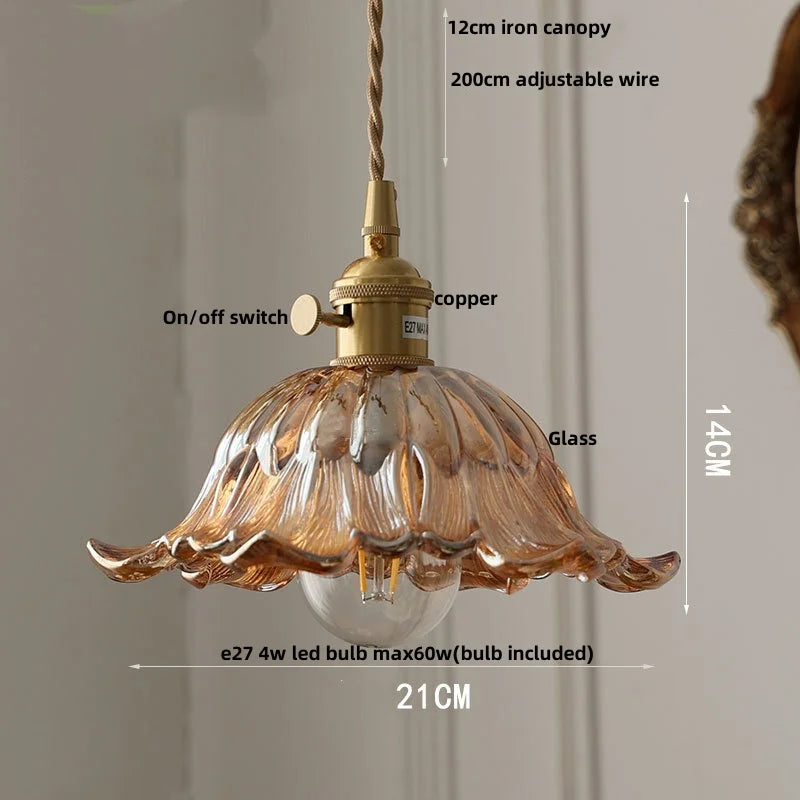DecorBites™ Blue Glass LED Pendant Light: Modern Nordic Hang Lamp for Living, Dining, Coffee Room