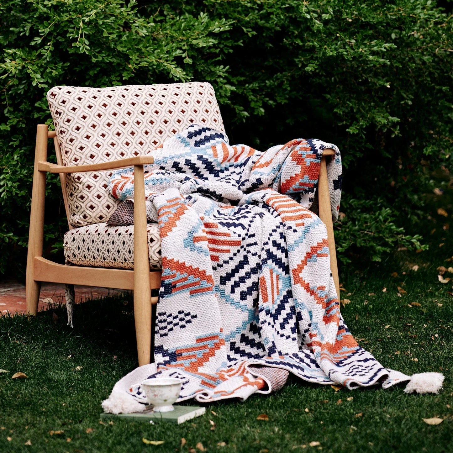 DecorBites™ Boho Geometric Summer Blanket - Thin & Breathable Quilt for Children and Adults