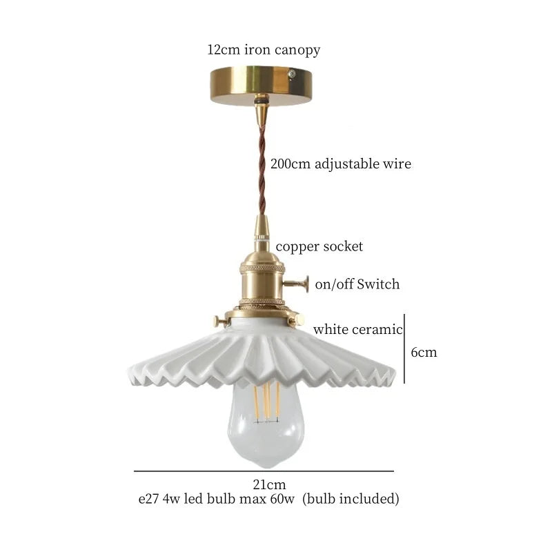 DecorBites™ Ceramic LED Hanging Lamp Japenese Style Pendant Lighting for Home Deco