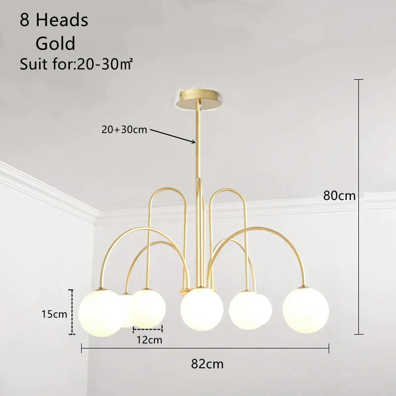 DecorBites™ LED Glass Ball Ceiling Chandelier for Home Decor Lighting