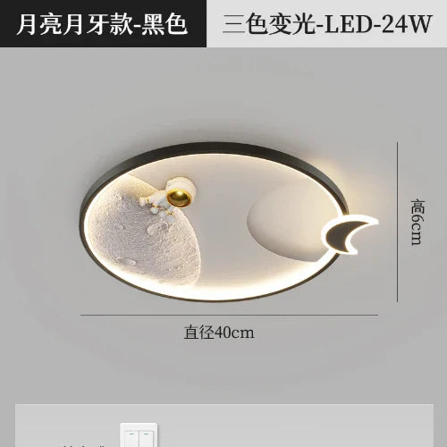 DecorBites™ Astronaut Moon Acrylic Ceiling Lamp: Modern Lighting for Home, Office, and Cafe