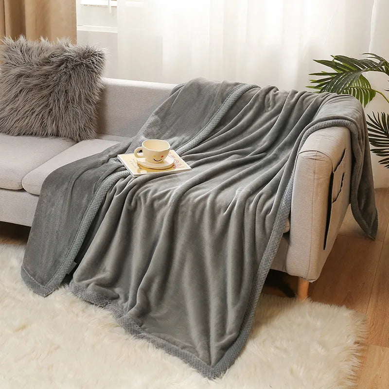 DecorBites™ Cartoon Flannel Blanket: Soft & Skin-Friendly for Summer & Autumn Beds.
