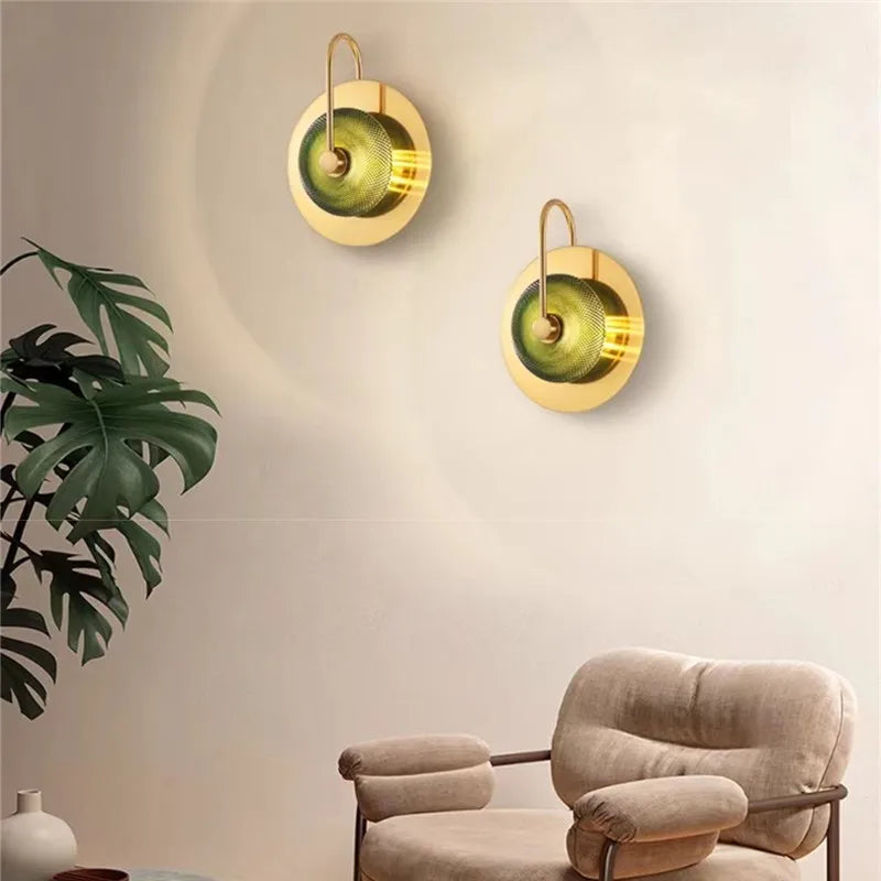 DecorBites™ Glass Led Metal Wall Art Lamp for Modern Living Room Decor