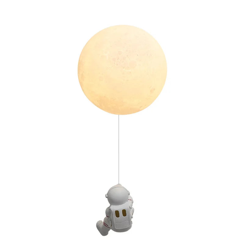 DecorBites™ Astronaut Moon Wall Lamp: Modern Minimalist Kids Bedroom Background Light