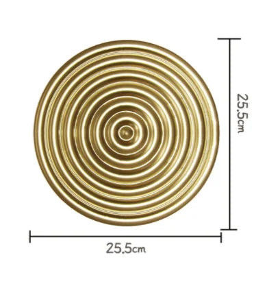 DecorBites™ Geometric Golden Metal Wall Hanging Round Ornaments - Room Decoration Accessories