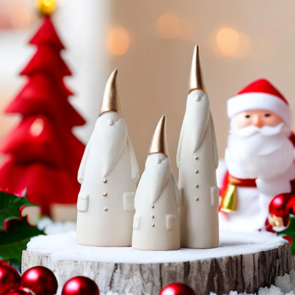 DecorBites™ Ceramic Santa Claus Figurines Set for Christmas Home Decor