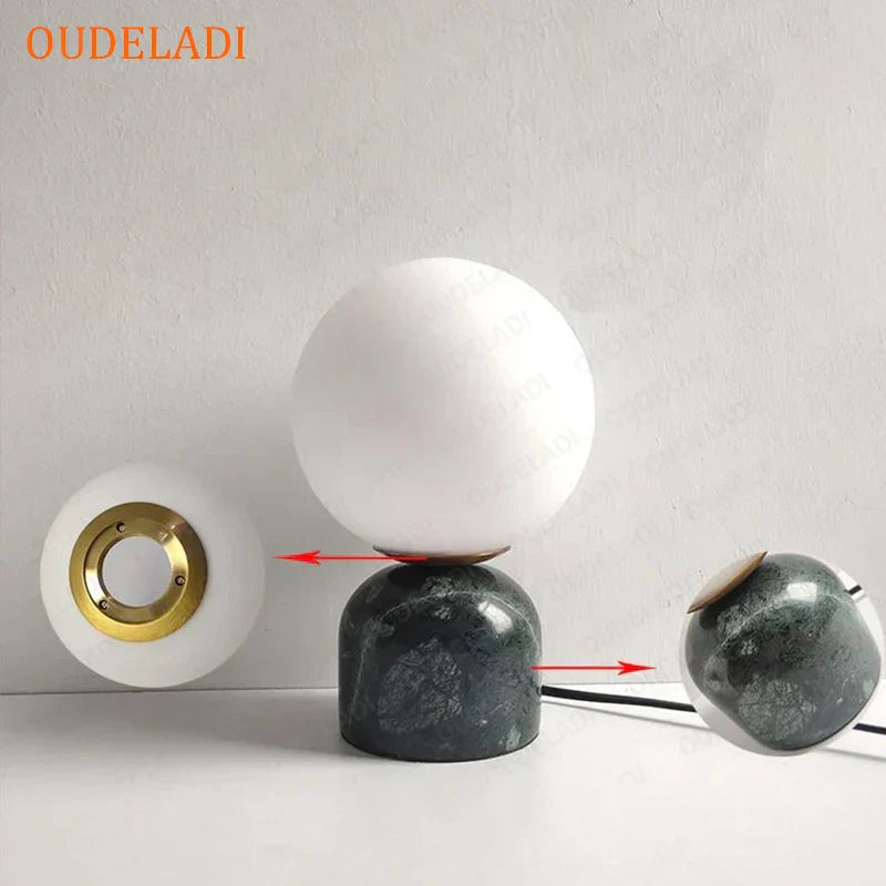 DecorBites™ LED Glass Ball Table Lamp for Home Decor & Bedroom, Study, Living Room Lighting