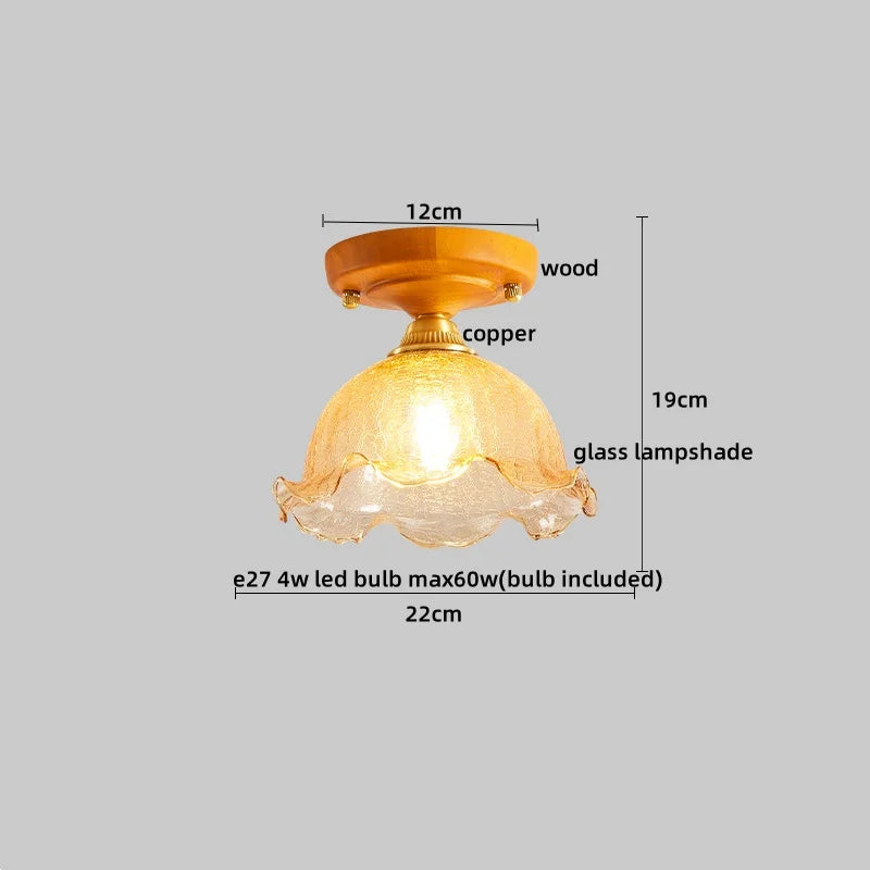 DecorBites™ Brass Glass Ceiling Lamp Modern LED Light Fixture - Elegant Home Decor