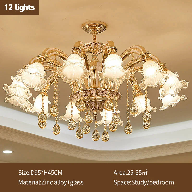 DecorBites™ Crystal Ceiling Chandelier: Nordic Modern Luxury for Living Room, Hotel, Lobby.