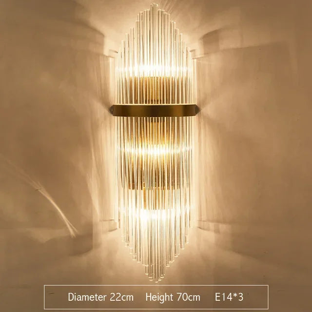 DecorBites™ Gold Crystal LED Wall Lights for Bedroom Decoration