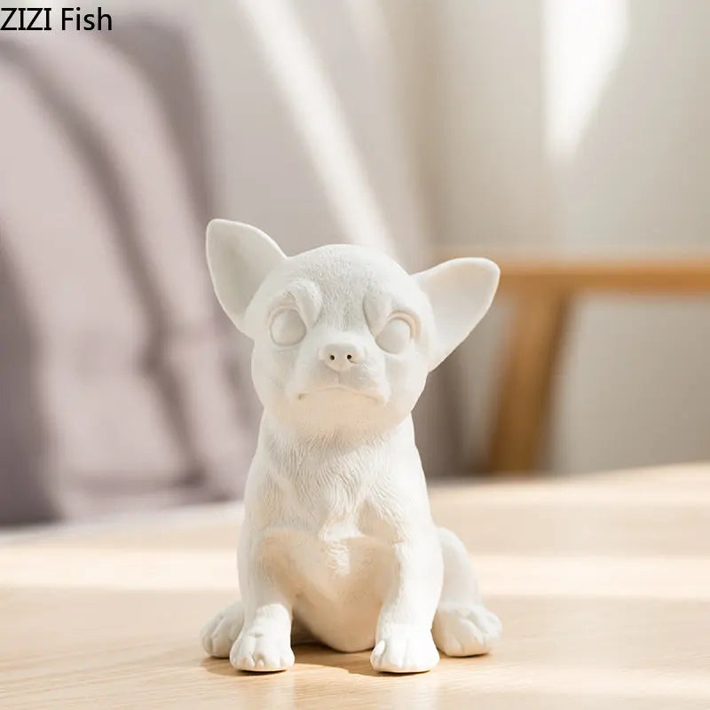 DecorBites™ French Bulldog Ceramic Sculpture Miniature Figurine Desk Decoration Ornament