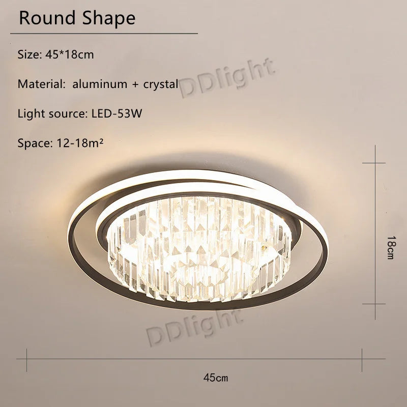 DecorBites™ Crystal Industrial Pendant Lamps Set for Modern Living Room Bedroom Kitchen Decor
