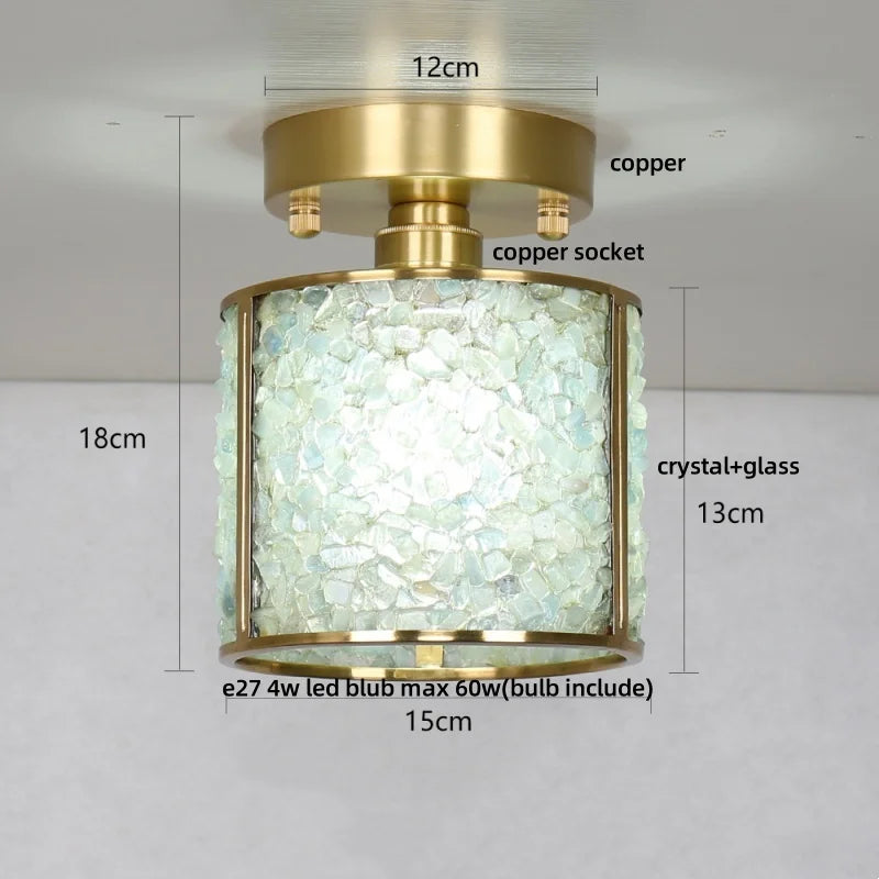 DecorBites™ Copper Canopy LED Ceiling Light Glass Crystal Nordic Modern Decor for Home