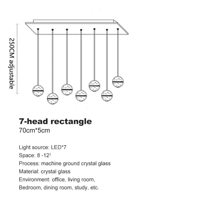 DecorBites™ Crystal Ball LED Chandelier for Modern Living Room & Bedroom décor