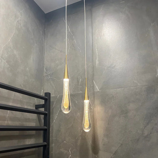 DecorBites™ Crystal Glass LED Pendant Lights for Restaurant, Bar, and Staircase