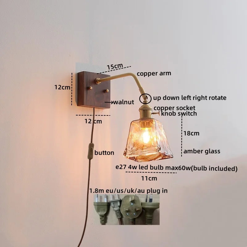DecorBites™ Ceramic LED Wall Sconce Pull Chain Switch Mirror Light Fixtures