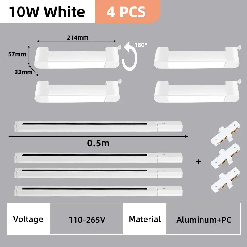 DecorBites™ LED Track Light Set: Rail Track Lamp, Floodlight, Chandelier for Home Decor.
