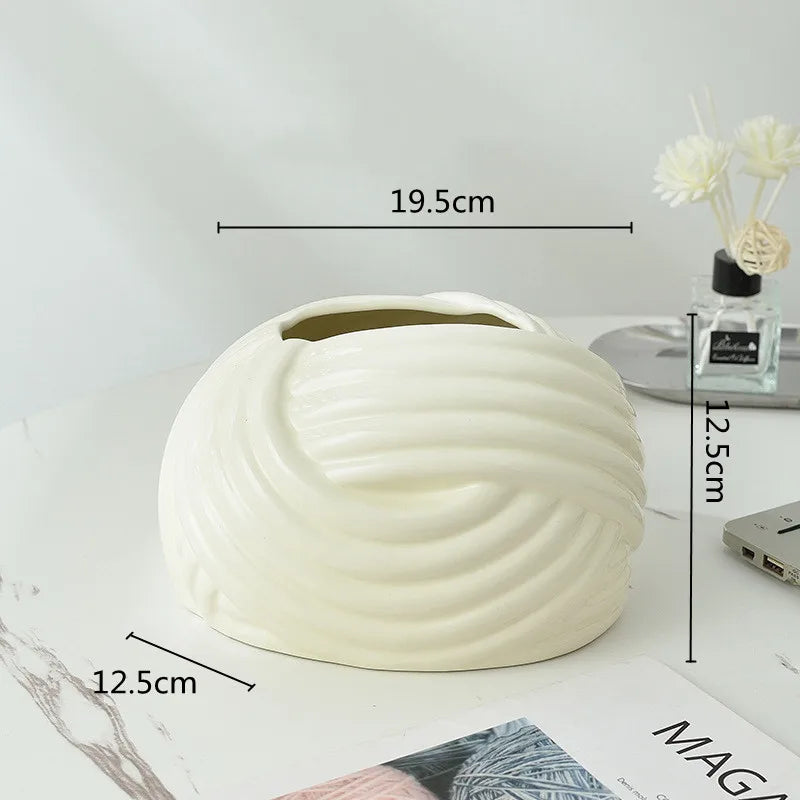 DecorBites™ Ceramic Desktop Storage Paper Towel Holder & Tissue Box Organizer