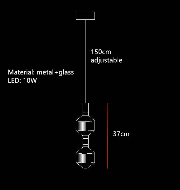 DecorBites™ Glass Tubes Chandelier LED Pendant Lamp for Modern Luxury Lighting