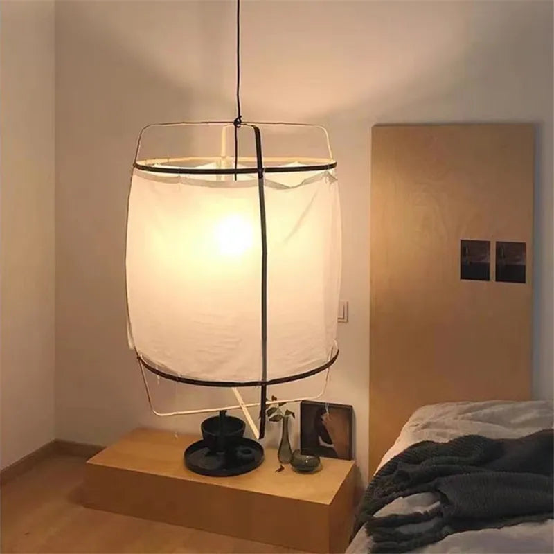DecorBites™ Linen Cotton Pendant Lamp: Nordic White DIY Fabric Shade LED Island Lighting