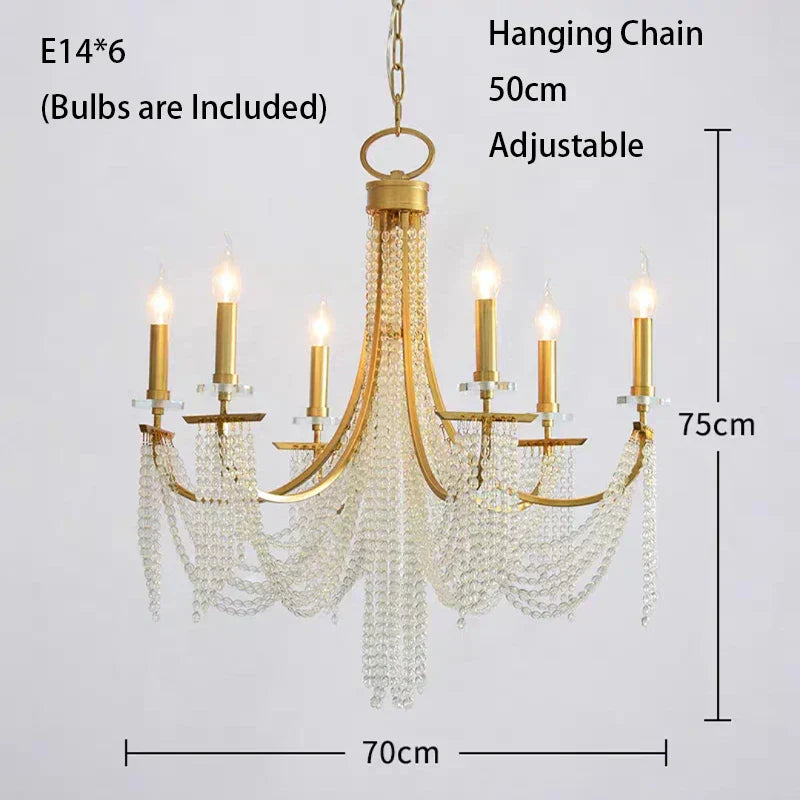 DecorBites™ Crystal Chandelier: Luxury Hanging Lamp for Romantic Indoor Decor