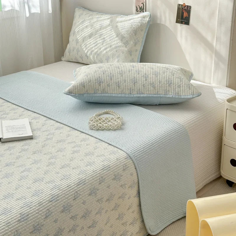 DecorBites™ Double-Sided Cotton Bed Cover Quilted Tatami Mat, Soft & Anti-Slip Mattress