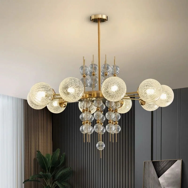 DecorBites™ Glass Ball LED Pendant Light: Modern Chandelier for Living Room Kitchen Island