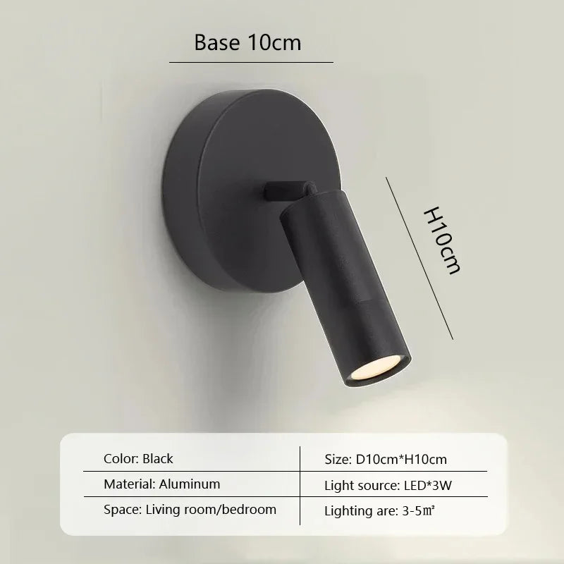 DecorBites™ Gold Aluminum LED Wall Lamp Rotatable for Bedroom Living Room Office